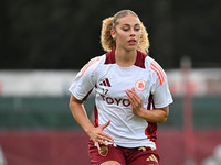 Alayah Pilgrim of A.S. Roma Femminile is in action during the 7th day of the Serie A Femminile eBay Championship between A.S. Roma and A.C....