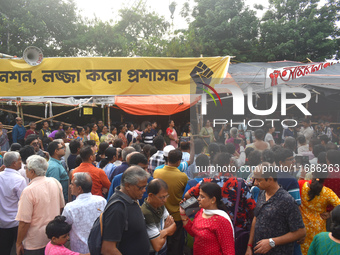 Citizens of Kolkata protest over the sexual assault and murder of a postgraduate woman doctor in Kolkata, India, on October 20, 2024. (