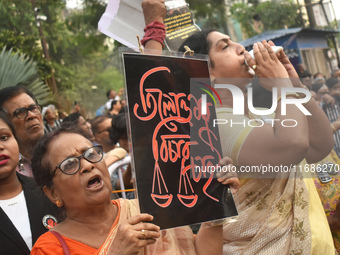 Citizens of Kolkata protest over the sexual assault and murder of a postgraduate woman doctor in Kolkata, India, on October 20, 2024. (