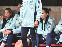 Interim manager Renee Slegers (Manager Arsenal) looks on during the Barclays FA Women's Super League match between West Ham United and Arsen...