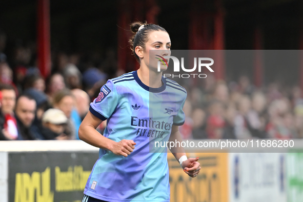 Emily Fox (2 Arsenal) looks on during the Barclays FA Women's Super League match between West Ham United and Arsenal at the Chigwell Constru...