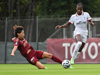 Saki Kumagai of A.S. Roma Femminile and Evelyn Ijeh of A.C. Milan Femminile are in action during the 7th day of the Serie A Femminile eBay C...