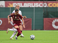 Giulia Dragoni of A.S. Roma Femminile is in action during the 7th day of the Serie A Femminile eBay Championship between A.S. Roma and A.C....