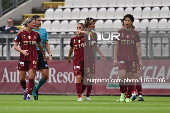 Manuela Giugliano of A.S. Roma Femminile celebrates after scoring the goal to make it 1-1 during the 7th day of the Serie A Femminile eBay C...