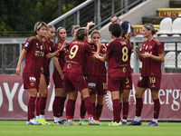 Manuela Giugliano of A.S. Roma Femminile celebrates after scoring the goal to make it 1-1 during the 7th day of the Serie A Femminile eBay C...