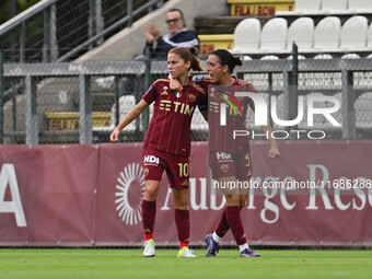 Manuela Giugliano of A.S. Roma Femminile celebrates after scoring the goal to make it 1-1 during the 7th day of the Serie A Femminile eBay C...