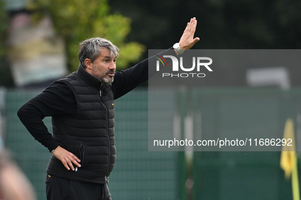 Alessandro Spugna coaches A.S. Roma Femminile during the 7th day of the Serie A Femminile eBay Championship between A.S. Roma and A.C. Milan...