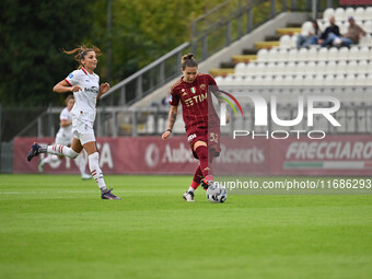 Nadia Nadim of A.C. Milan Femminile and Elena Linari of A.S. Roma Femminile play during the 7th day of the Serie A Femminile eBay Championsh...