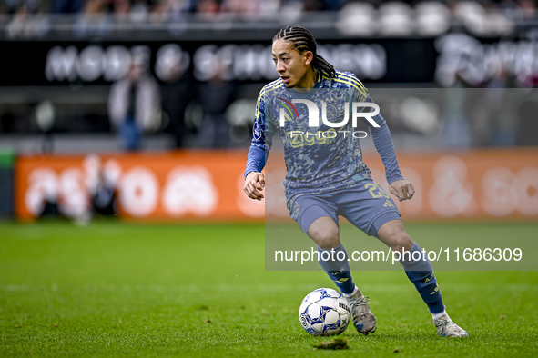 AFC Ajax Amsterdam midfielder Kian Fitz-Jim plays during the match between Heracles Almelo and Ajax at the Asito Stadium for the Dutch Eredi...