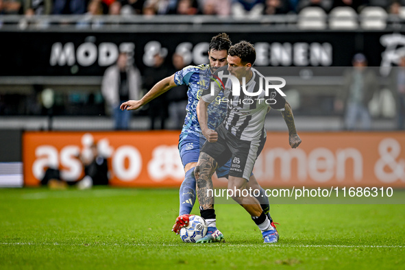 AFC Ajax Amsterdam defender Josip Sutalo and Heracles Almelo forward Jizz Hornkamp participate in the match between Heracles Almelo and Ajax...