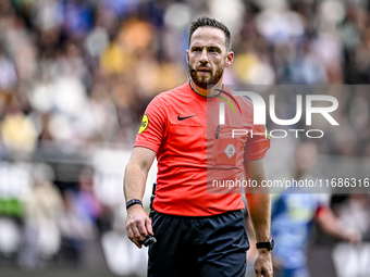 Referee Edwin van de Graaf officiates during the match between Heracles Almelo and Ajax at the Asito Stadium for the Dutch Eredivisie season...