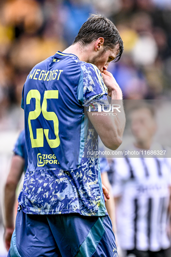 AFC Ajax Amsterdam forward Wout Weghorst celebrates the goal during the match between Heracles Almelo and Ajax at the Asito Stadium for the...