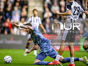 AFC Ajax Amsterdam forward Wout Weghorst and Heracles Almelo midfielder Thomas Bruns give away a penalty during the match between Heracles A...