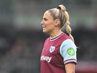 Shelina Zadorsky (14 West Ham) looks on during the Barclays FA Women's Super League match between West Ham United and Arsenal at the Chigwel...