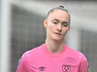 Goalkeeper Kinga Szemik (1 West Ham) participates in the Barclays FA Women's Super League match between West Ham United and Arsenal at the C...