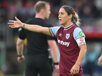 Katrina Gorry (22 West Ham) gestures during the Barclays FA Women's Super League match between West Ham United and Arsenal at the Chigwell C...