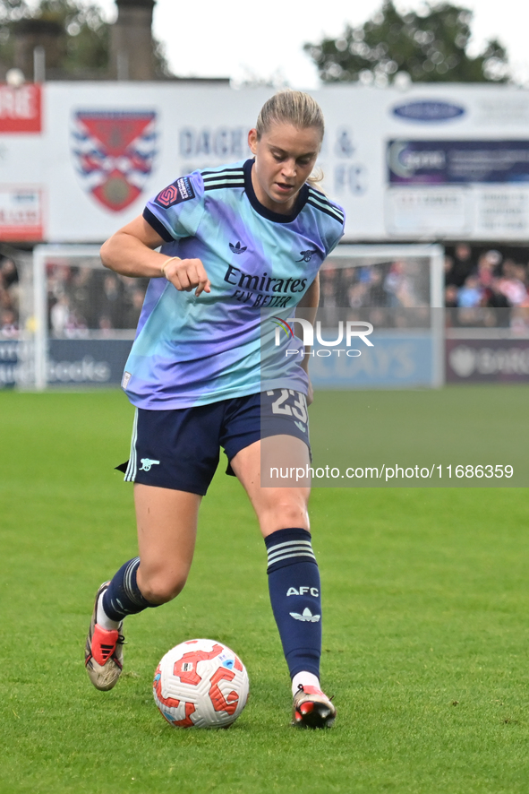 Alessia Russo (23 Arsenal) goes forward during the Barclays FA Women's Super League match between West Ham United and Arsenal at the Chigwel...