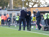 Venezia's head coach Eusebio Di Francesco and Atalanta's head coach Gian Piero Gasperini are present during the Italian Serie A soccer champ...