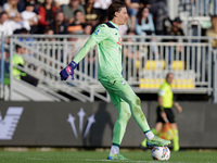 Atalanta's Marco Carnesecchi participates in the Italian Serie A soccer championship football match between Venezia FC and Atalanta BC at Pi...