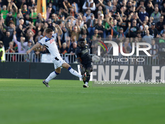 Alfred Duncan of Venezia plays against Mario Pasalic of Atalanta during the Italian Serie A soccer match between Venezia FC and Atalanta BC...