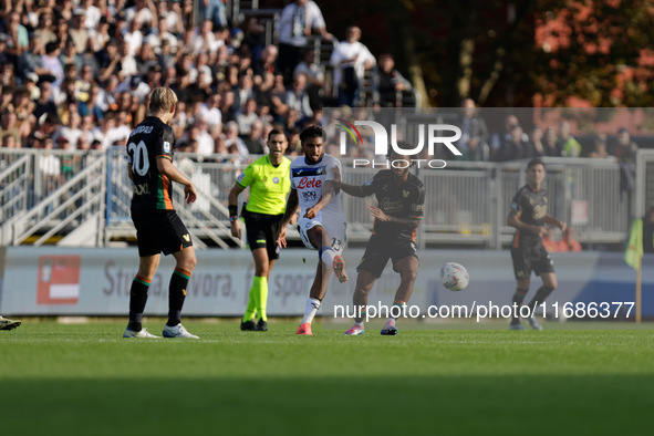 Atalanta's Ederson Jose dos Santos Lourenco da Silva plays against Venezia's Gianluca Busio during the Italian Serie A soccer championship m...