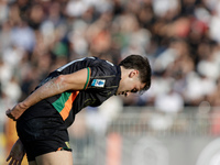 Gaetano Oristanio of Venezia expresses disappointment during the Italian Serie A soccer championship match between Venezia FC and Atalanta B...