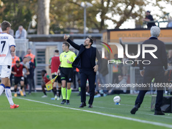 Venezia's head coach Eusebio Di Francesco is present during the Italian Serie A soccer championship match between Venezia FC and Atalanta BC...