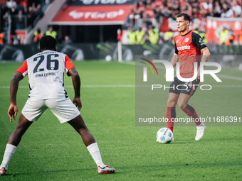 Granit Xhaka of Bayer 04 Leverkusen plays the ball during the Bundesliga match between Bayer 04 Leverkusen and Eintracht Frankfurt at BayAre...