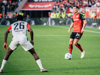 Granit Xhaka of Bayer 04 Leverkusen plays the ball during the Bundesliga match between Bayer 04 Leverkusen and Eintracht Frankfurt at BayAre...