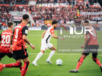 Omar Marmoush of Eintracht Frankfurt is in action during the Bundesliga match between Bayer 04 Leverkusen and Eintracht Frankfurt at BayAren...