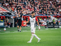 Omar Marmoush of Eintracht Frankfurt reacts during the Bundesliga match between Bayer 04 Leverkusen and Eintracht Frankfurt at BayArena in L...