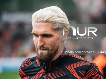 Robert Andrich of Bayer 04 Leverkusen looks on before the Bundesliga match between Bayer 04 Leverkusen and Eintracht Frankfurt at BayArena i...