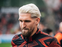 Robert Andrich of Bayer 04 Leverkusen looks on before the Bundesliga match between Bayer 04 Leverkusen and Eintracht Frankfurt at BayArena i...