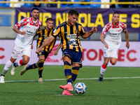 Andrea Adorante of SS Juve Stabia scoring penalty during the Serie B match between SS Juve Stabia and Cremonese at Stadio Romeo Menti Castel...