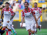 Franco Vazquez of Cremonese celebrates after scoring during the Serie B match between SS Juve Stabia and Cremonese at Stadio Romeo Menti Cas...