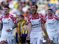 Franco Vazquez of Cremonese celebrates after scoring during the Serie B match between SS Juve Stabia and Cremonese at Stadio Romeo Menti Cas...