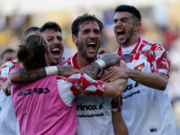 Franco Vazquez of Cremonese celebrates after scoring during the Serie B match between SS Juve Stabia and Cremonese at Stadio Romeo Menti Cas...