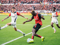 Victor Boniface of Bayer 04 Leverkusen is in action during the Bundesliga match between Bayer 04 Leverkusen and Eintracht Frankfurt at BayAr...