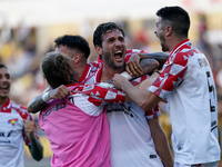 Franco Vazquez of Cremonese celebrates after scoring during the Serie B match between SS Juve Stabia and Cremonese at Stadio Romeo Menti Cas...