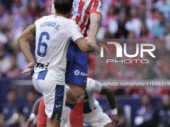 Alexander Sorloth of Atletico de Madrid is in action during the La Liga 2024/25 match between Atletico de Madrid and Leganes at Riyadh Air M...