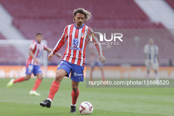 Antoine Griezmann of Atletico de Madrid is in action during the La Liga 2024/25 match between Atletico de Madrid and Leganes at Riyadh Air M...