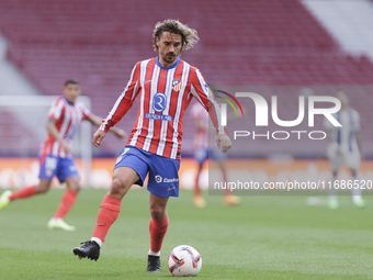 Antoine Griezmann of Atletico de Madrid is in action during the La Liga 2024/25 match between Atletico de Madrid and Leganes at Riyadh Air M...