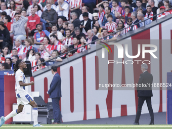 Yvan Neyou of Leganes celebrates a goal during the La Liga 2024/25 match between Atletico de Madrid and Leganes at Riyadh Air Metropolitano...