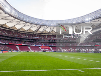 A view of the empty stands of Atletico de Madrid fans due to the suspension following the violent incidents in the derby against Real Madrid...