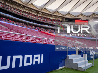 A view of the empty stands of Atletico de Madrid fans due to the suspension following the violent incidents in the derby against Real Madrid...