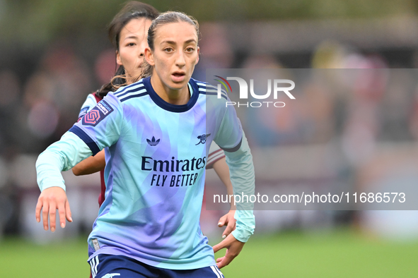 Rosa Kafaji (16 Arsenal) looks on during the Barclays FA Women's Super League match between West Ham United and Arsenal at the Chigwell Cons...