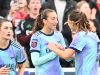 Rosa Kafaji (16 Arsenal) celebrates after scoring the team's second goal during the Barclays FA Women's Super League match between West Ham...