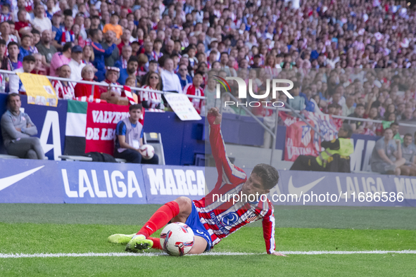 Giuliano Simeone of Atletico de Madrid saves the ball during the La Liga 2024/25 match between Atletico de Madrid and Leganes at Riyadh Air...