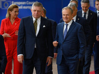 Slovakia's Prime Minister Robert Fico and Poland's Prime Minister Donald Tusk discuss economy and competitiveness issues, a Ukraine victory...