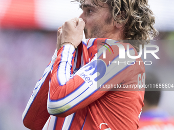 Antoine Griezmann of Atletico de Madrid celebrates a goal during the La Liga 2024/25 match between Atletico de Madrid and Leganes at Riyadh...